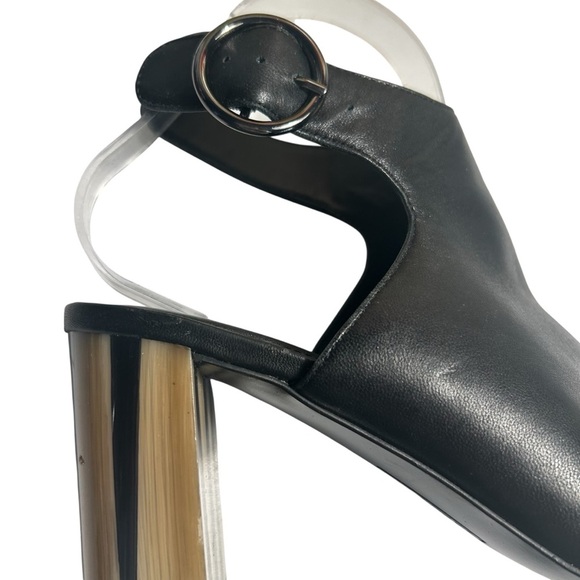 Alfani Floriss Step 'N Flex Peep Toe Leather Slingback lock Heeled Shoo Sz 8.5 - Picture 7 of 12